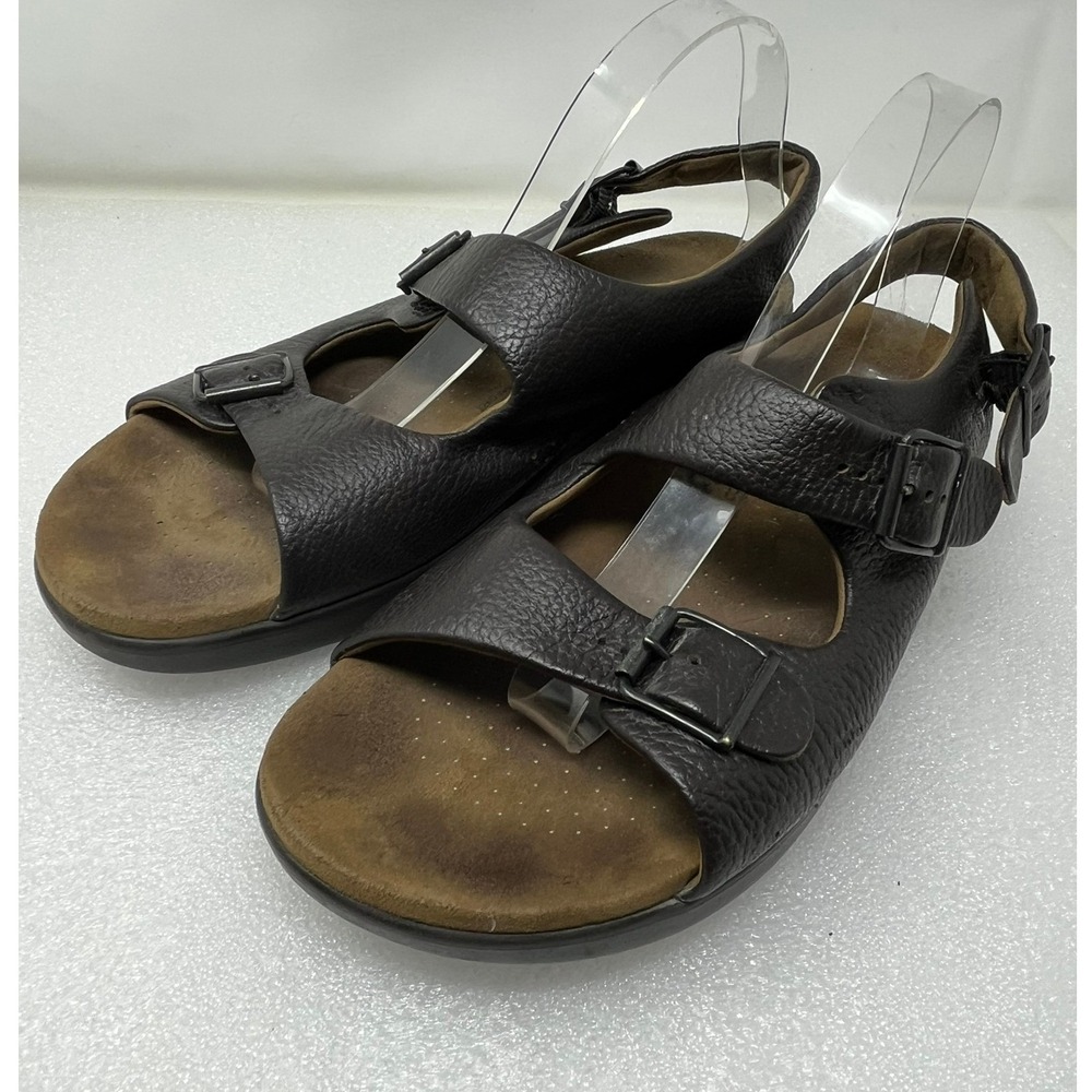 SAS Tripad Comfort Mens 12 Leather Sandals Brown Buckle Comfort Shoes